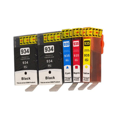 HP Compatible 934XL Series Compatible Inkjet Cartridge Set PLUS Extra Black 5 Cartridges