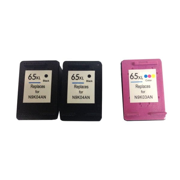 HP Compatible Remanufactured Value Pack 2 x HP65XL Black & 1 x HP65XL Color with New Chip