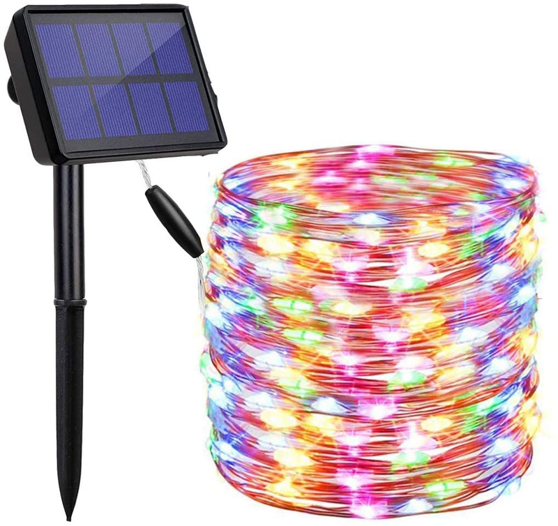 20m 200 LED Solar Powered Outdoor Lights with 8 Lighting Modes and Waterproof for Home,Garden and Decoration