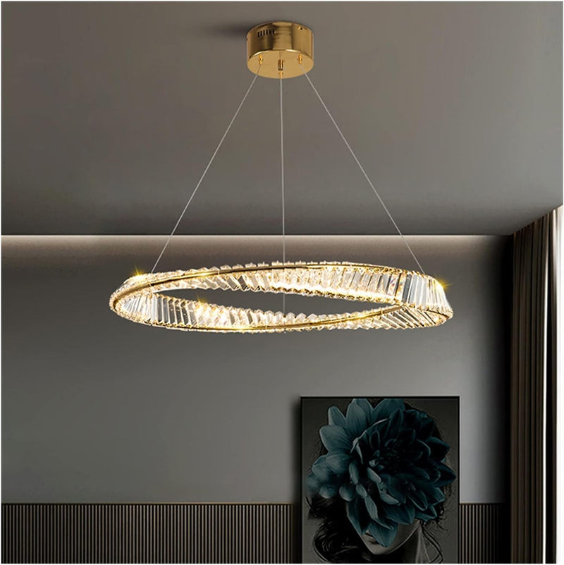 Modern Crystal Flushmount Chandeliers, Remote Control