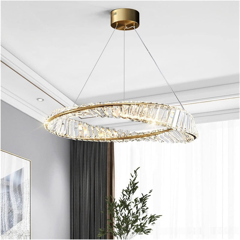 Modern Crystal Flushmount Chandeliers, Remote Control