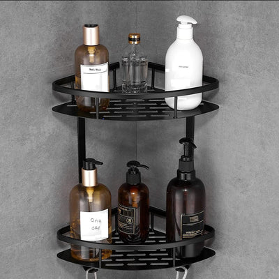 Two-Tier Wall-Mounted Corner Shelf for Bathroom