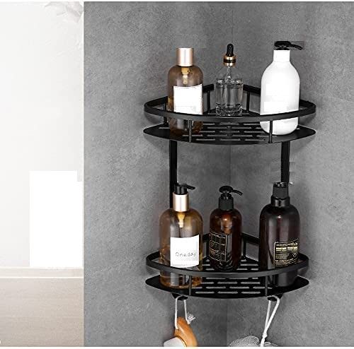 Two-Tier Wall-Mounted Corner Shelf for Bathroom