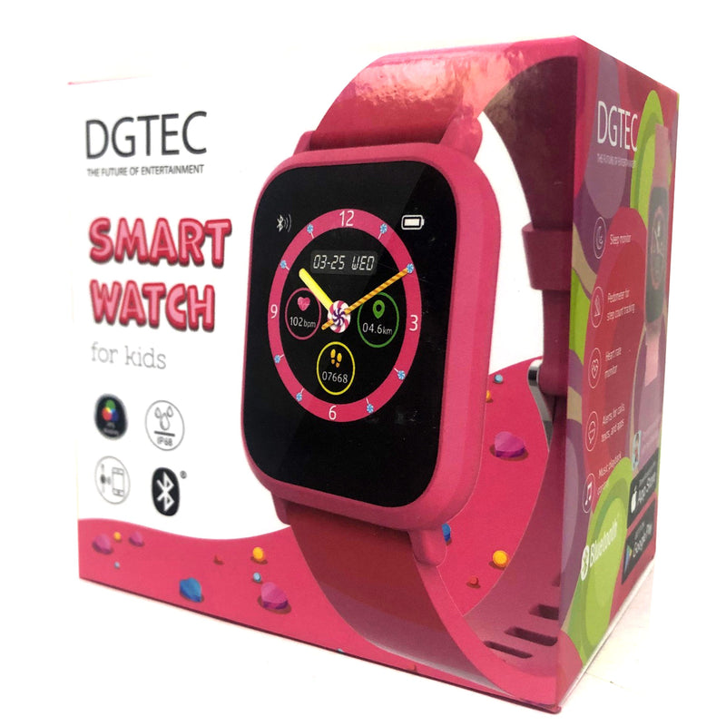 New DGTEC Kids Kidi Smart Watch Fit4Kid App Sport IP68 Pink Candy