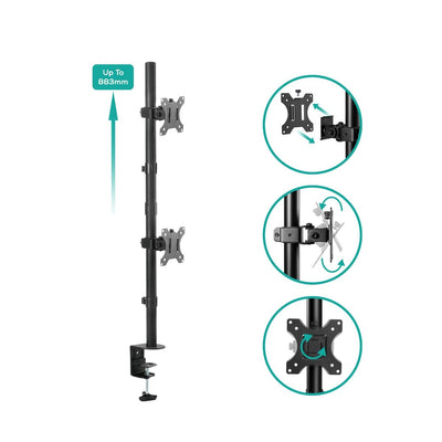 activiva Dual-Screen Articulating Vertical Monitor Arm
