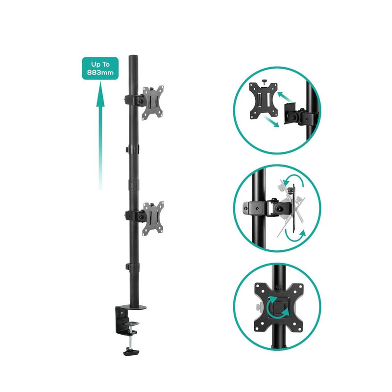 activiva Dual-Screen Articulating Vertical Monitor Arm