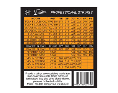 Freedom 10 Pack Classical Guitar Strings CG338-10PK