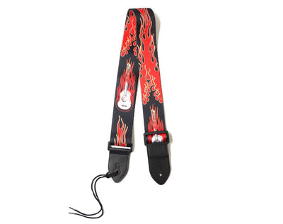 Freedom Guitar Strap Red Guitar Design Electric Acoustic Buckle GSTRAP3-HT13