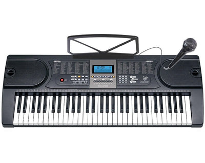 Precision Audio 61 Key Full Size Electronic Keyboard LCD Screen Wired Microphone MK2106