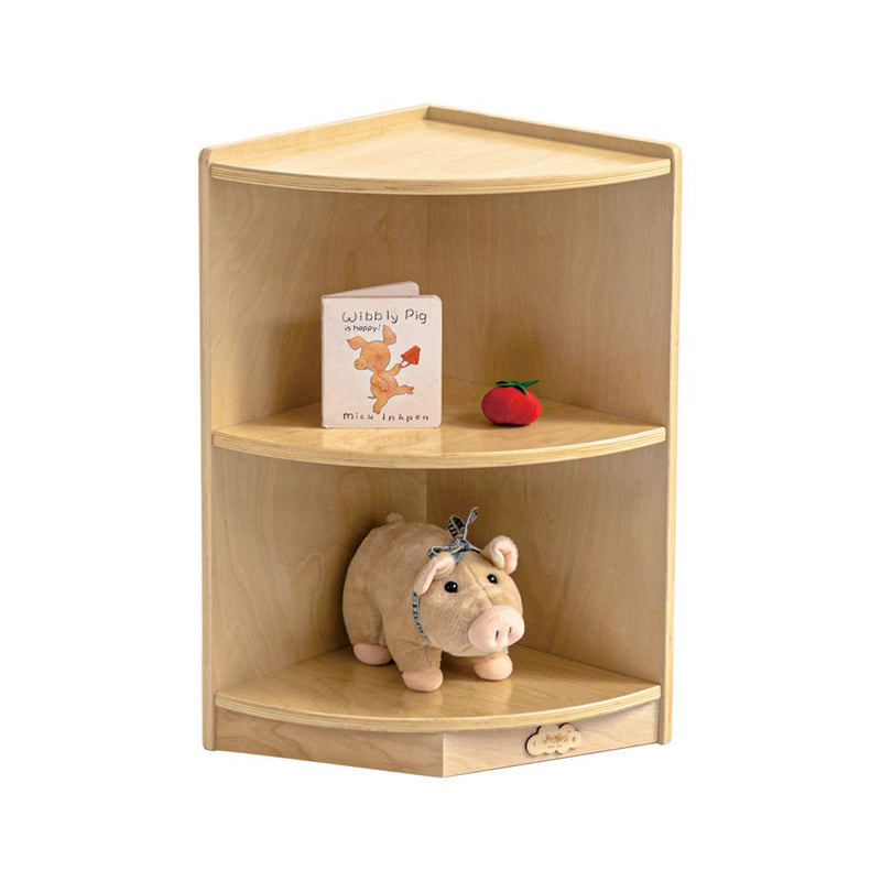 Jooyes Kids 2 Tier Corner Shelf Wooden Storage Cabinet