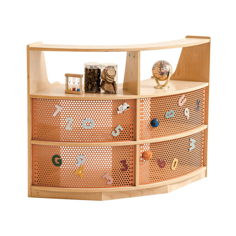 Jooyes Kids Curved Storage Cabinet with Open Shelf - H76cm