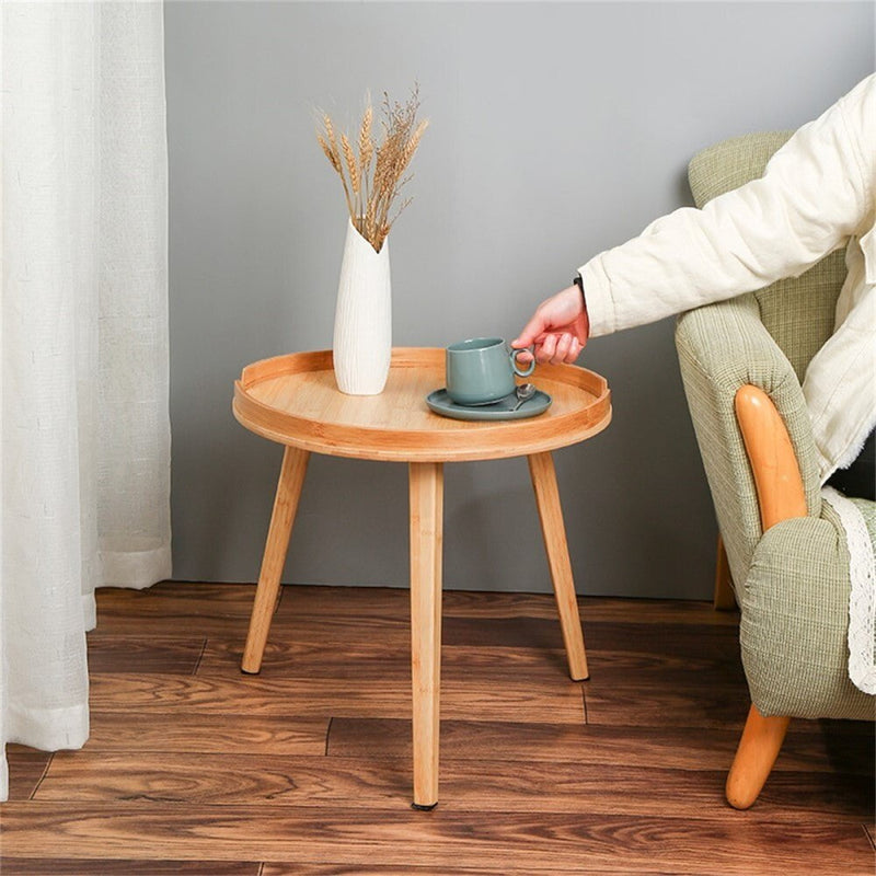 Sommer Bamboo Round Coffee Side Table