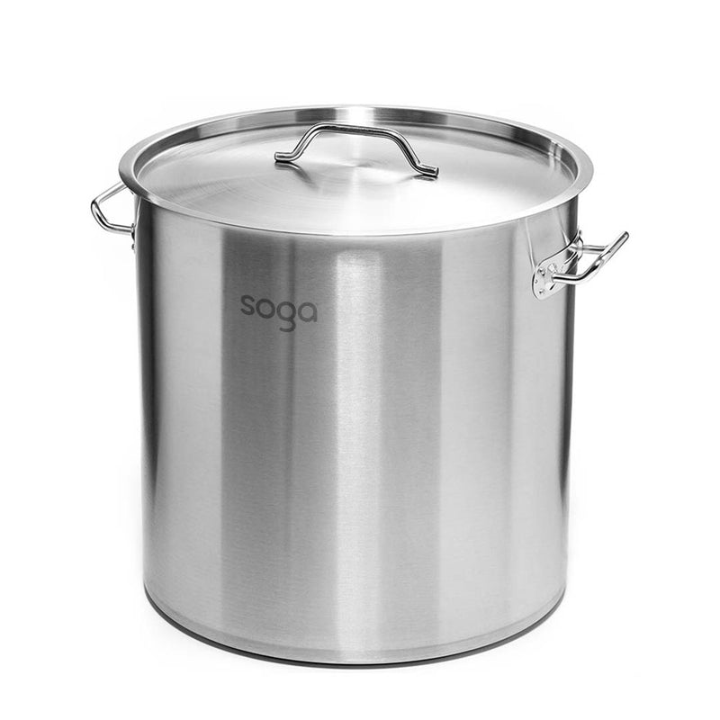 SOGA Stock Pot 25L Top Grade Thick Stainless Steel Stockpot 18/10