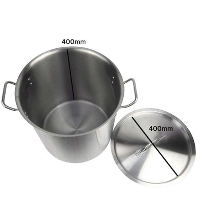 SOGA Stock Pot 50L Top Grade Thick Stainless Steel Stockpot 18/10