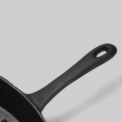 SOGA 26cm Square Ribbed Cast Iron Frying Pan Skillet Steak Sizzle Platter with Handle