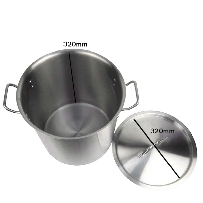 SOGA Stock Pot 25L Top Grade Thick Stainless Steel Stockpot 18/10 Without Lid