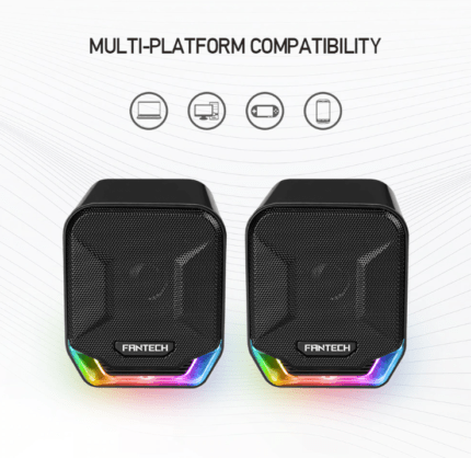 FANTECH SONAR GS202 Computer Speakers USB and 3.5mm RGB Mini Wired Speakers Acoustic Clarity for Desktop Computer Laptop