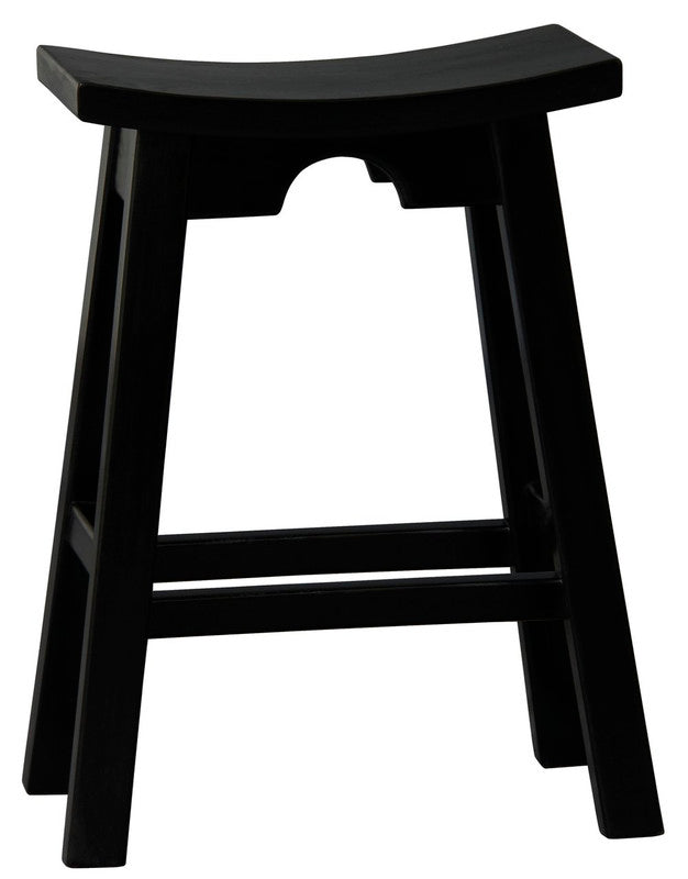 Ryo Solid Mahogany Kitchen Counter Stool (Black)