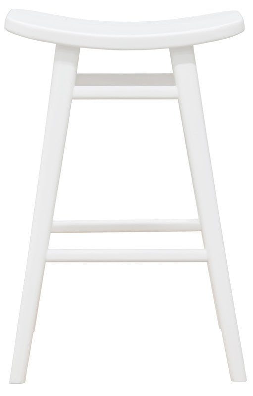 Aria Oval Solid Timber Counter Stool (White)