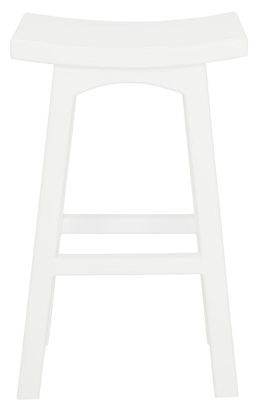 Tokyo Solid Mahogany Timber Barstool (White)