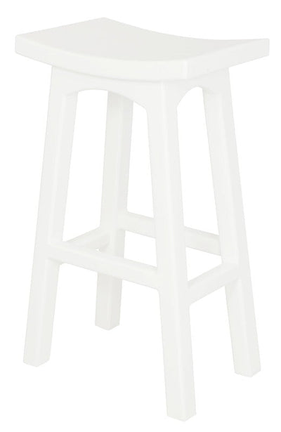 Tokyo Solid Mahogany Timber Barstool (White)