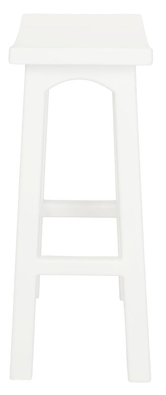 Tokyo Solid Mahogany Timber Barstool (White)