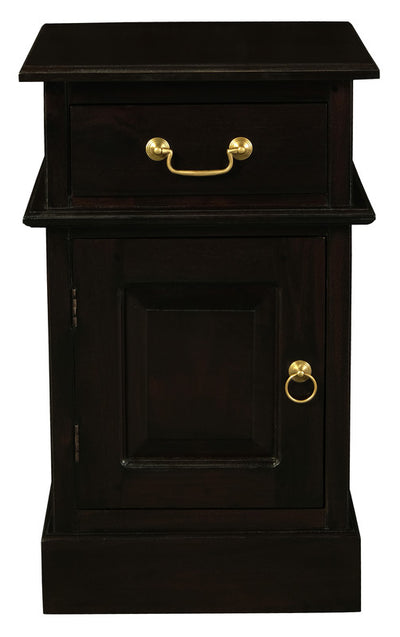 Tasmania 1 Solid Door 1 Drawer Bedside (Chocolate)