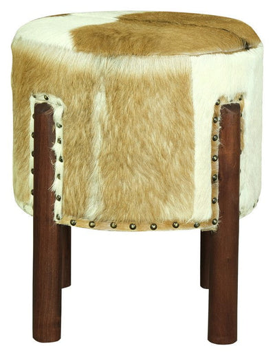 Heritage Genuine Goat Hide Ottoman/Footstool