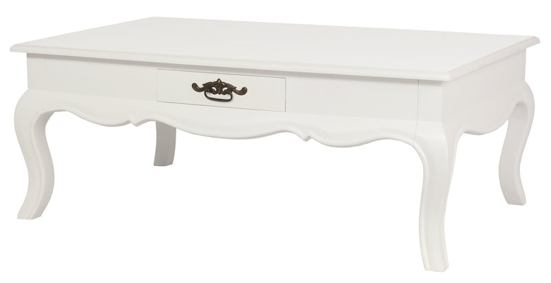 French Provincial 2 Drawer Coffee Table - White