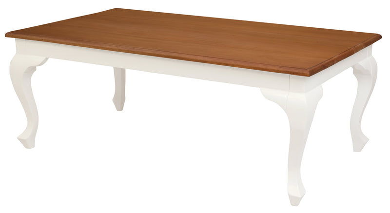 Queen Anne Coffee Table 120 x 70 cm - White Caramel