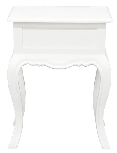 French Provincial 1 Drawer Lamp Table (White)