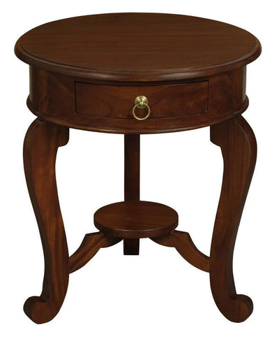 Emilia 1 Drawer Solid Mahogany Timber Lamp Table (Mahogany)