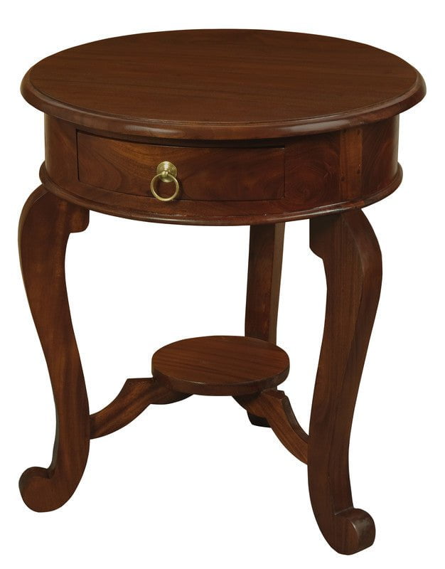 Emilia 1 Drawer Solid Mahogany Timber Lamp Table (Mahogany)