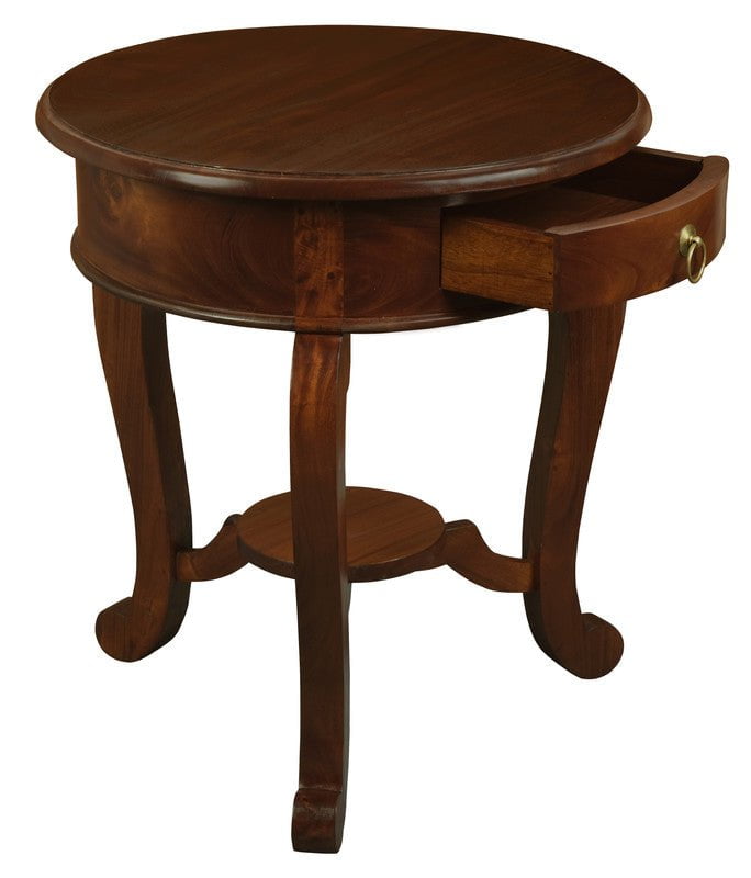 Emilia 1 Drawer Solid Mahogany Timber Lamp Table (Mahogany)