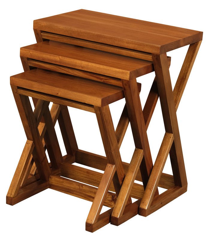 Manhattan Nest of Tables - Set of 3 (Light Pecan)