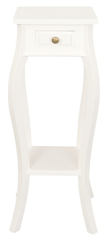 1 Drawer Cabriol Leg Plant Stand (White)