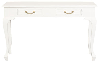 Queen Ann 2 Drawer Sofa Table (White)