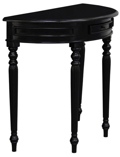 Turn Leg Half Round Sofa Table (Black)