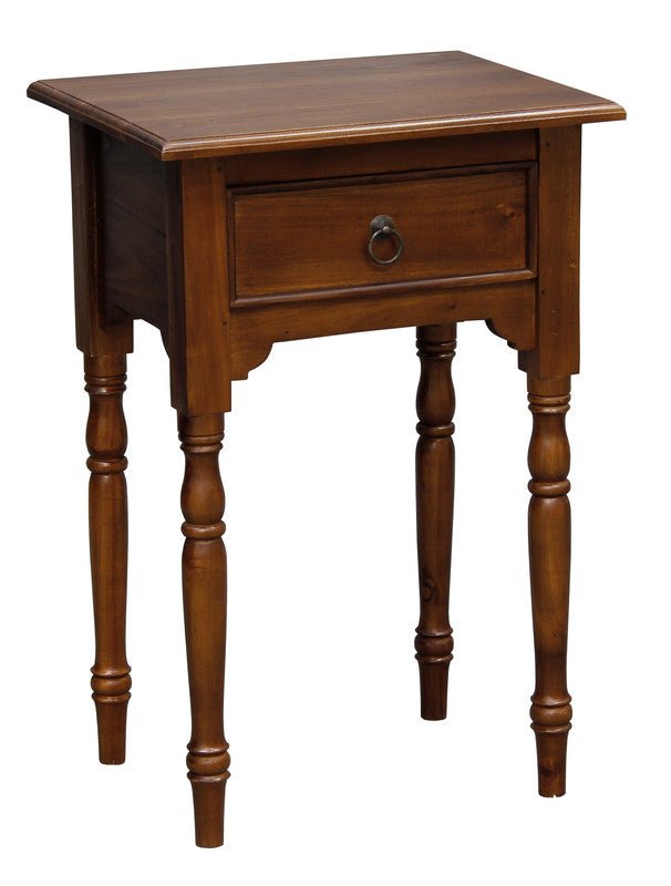 Milly Turn Leg 1 Drawer Side Table (Mahogany)