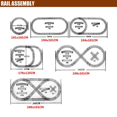 Electric Large Classic Train Set Rail Track Carriages Kids Vehicle Toy Gift