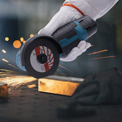800W Mini Cordless Brushless Angle Grinder Cutting Tool W/ 2x Battery & Charger