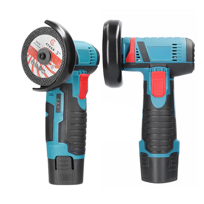 800W Mini Cordless Brushless Angle Grinder Cutting Tool W/ 2x Battery & Charger