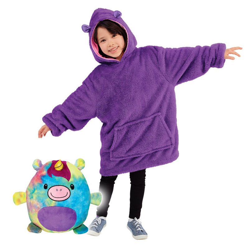 Kids Comfy Blanket Hoodie Ultra Plush Giant Sweatshirt Huggle Fleece Warm Hooded