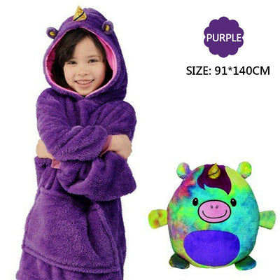 Kids Comfy Blanket Hoodie Ultra Plush Giant Sweatshirt Huggle Fleece Warm Hooded