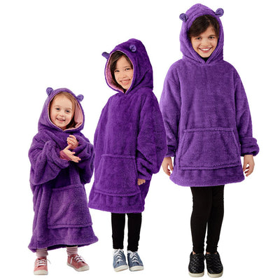 Kids Comfy Blanket Hoodie Ultra Plush Giant Sweatshirt Huggle Fleece Warm Hooded