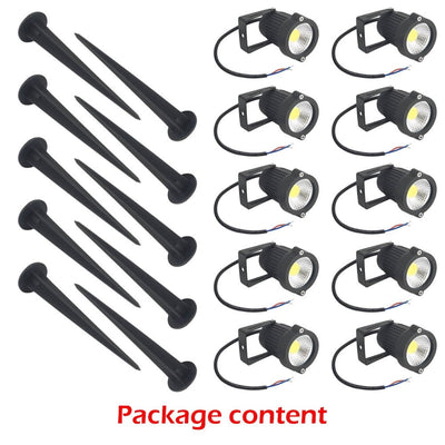 10PCS 12V LED Waterproof Outdoor Garden Spotlights Landscape Light Flood Lights Cool White