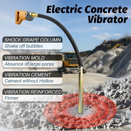 1800W Portable Handheld Electric Concrete Cement Mixing Vibrator w/Flexible Hose