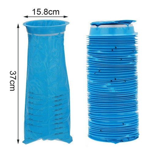 50 Sick Bags Vomit Bags Emesis Calibrated 1 Litre Infection Control Secure Tie