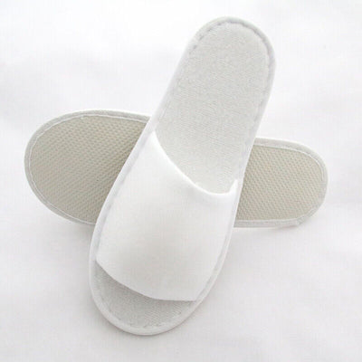 20Pairs Unisex White Disposable Slipper SPA Non-Slip Slippers Hotel Household