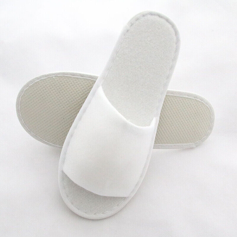 20Pairs Unisex White Disposable Slipper SPA Non-Slip Slippers Hotel Household